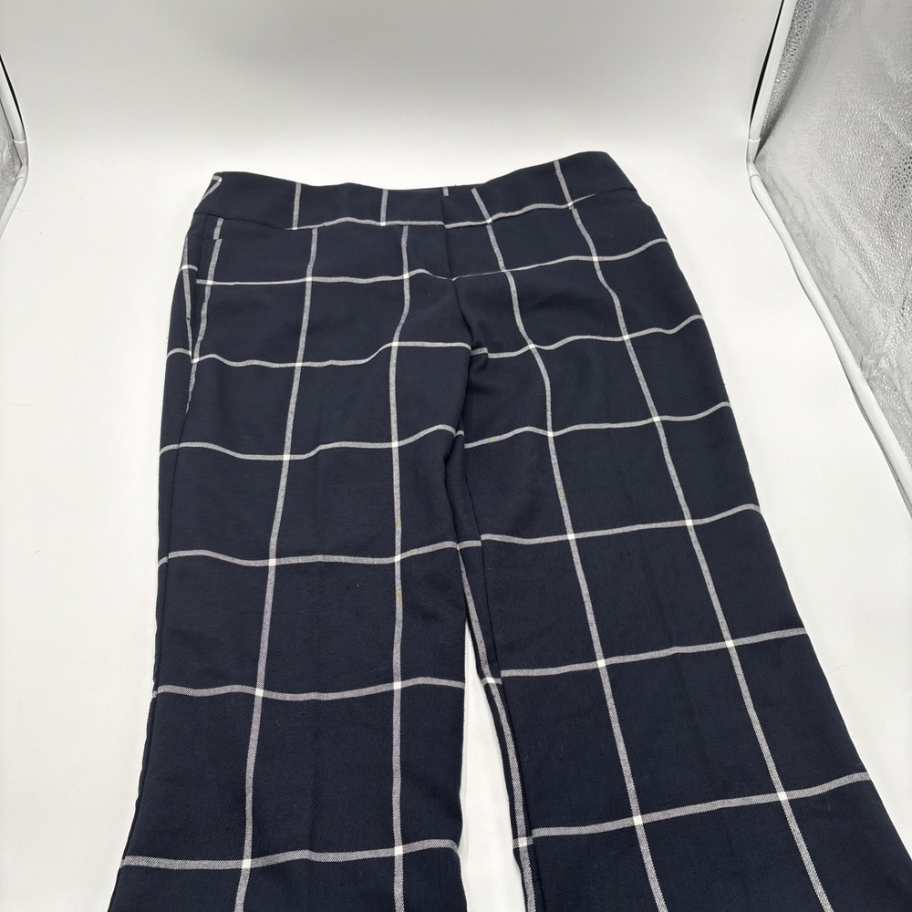 Worthington Modern Fit‎ Slacks Women's Nave Blue Checkered Size 10 Polyester